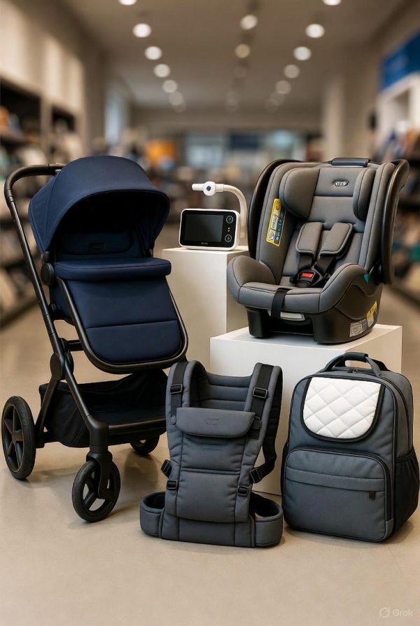 LuxeLight Pro Stroller – Midnight Black